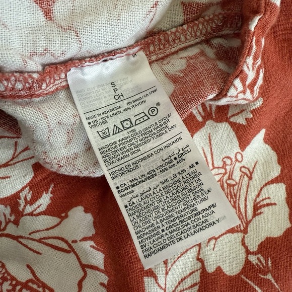 Old Navy Extra High-Rise Taylor Adjust Waist Floral Shorts Top Linen Set Small - Picture 6 of 16